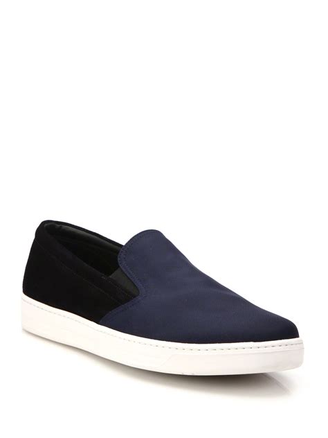 prada suede sneakers mens|prada nylon slip on sneakers.